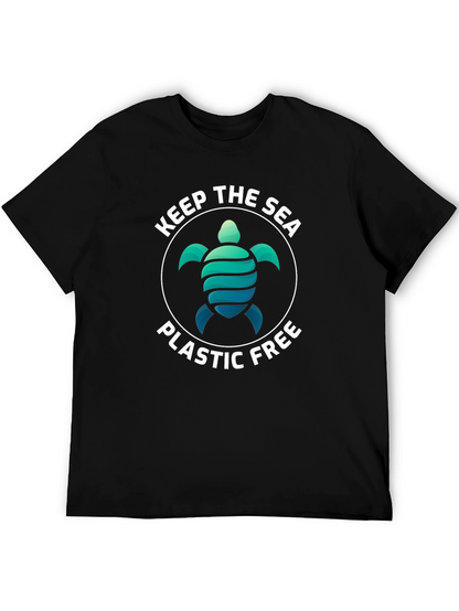 Keep The Sea Plastic Free Turtle Graphic Tee