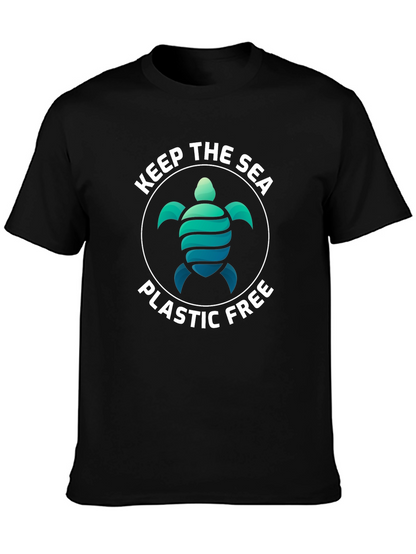 Keep The Sea Plastic Free Turtle Graphic Tee