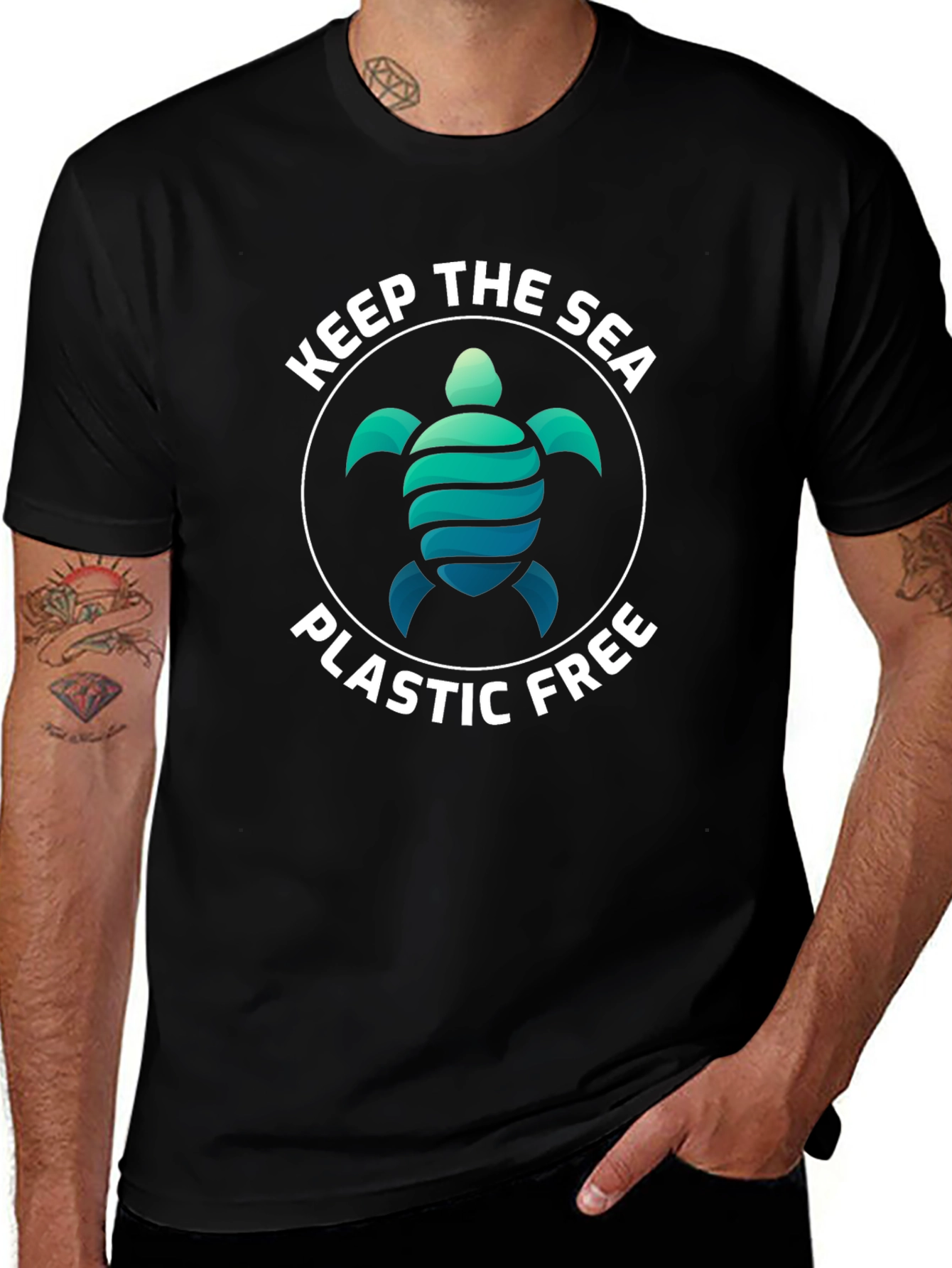 Keep The Sea Plastic Free Turtle Graphic Tee