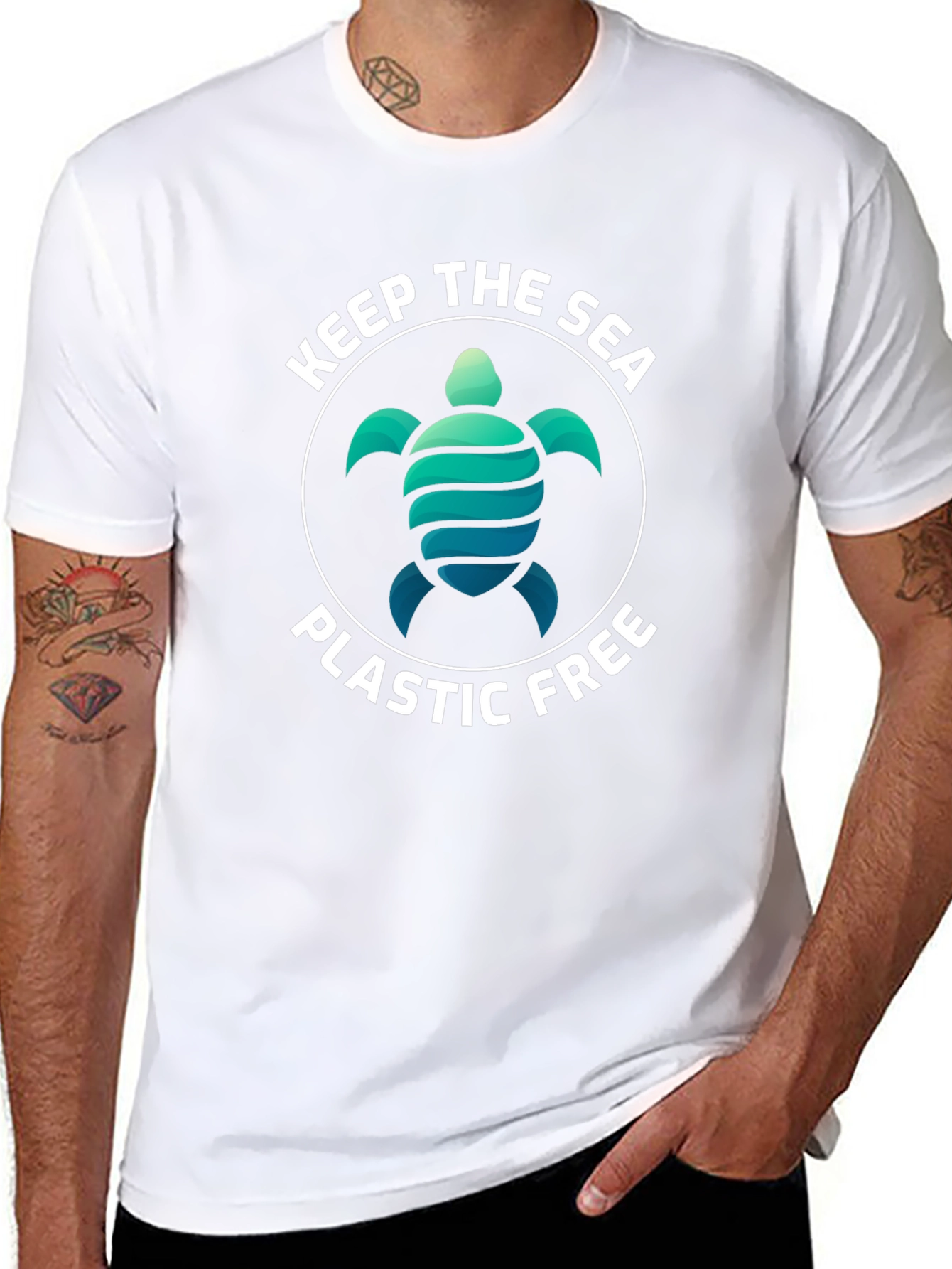 Keep The Sea Plastic Free Turtle Graphic Tee