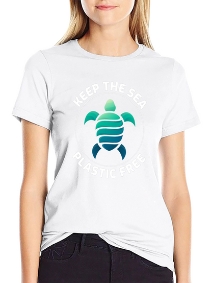Keep The Sea Plastic Free Turtle Graphic Tee