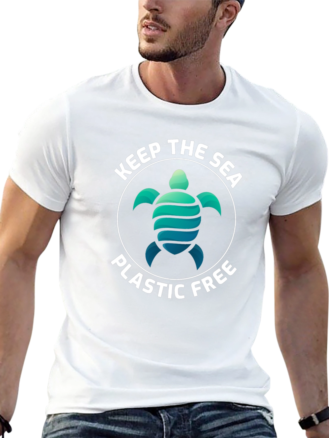 Keep The Sea Plastic Free Turtle Graphic Tee