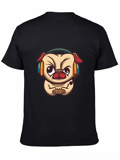 Gamer Pug Black T-Shirt