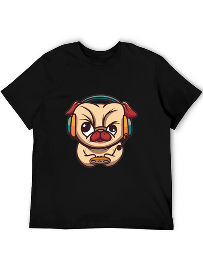 Gamer Pug Black T-Shirt