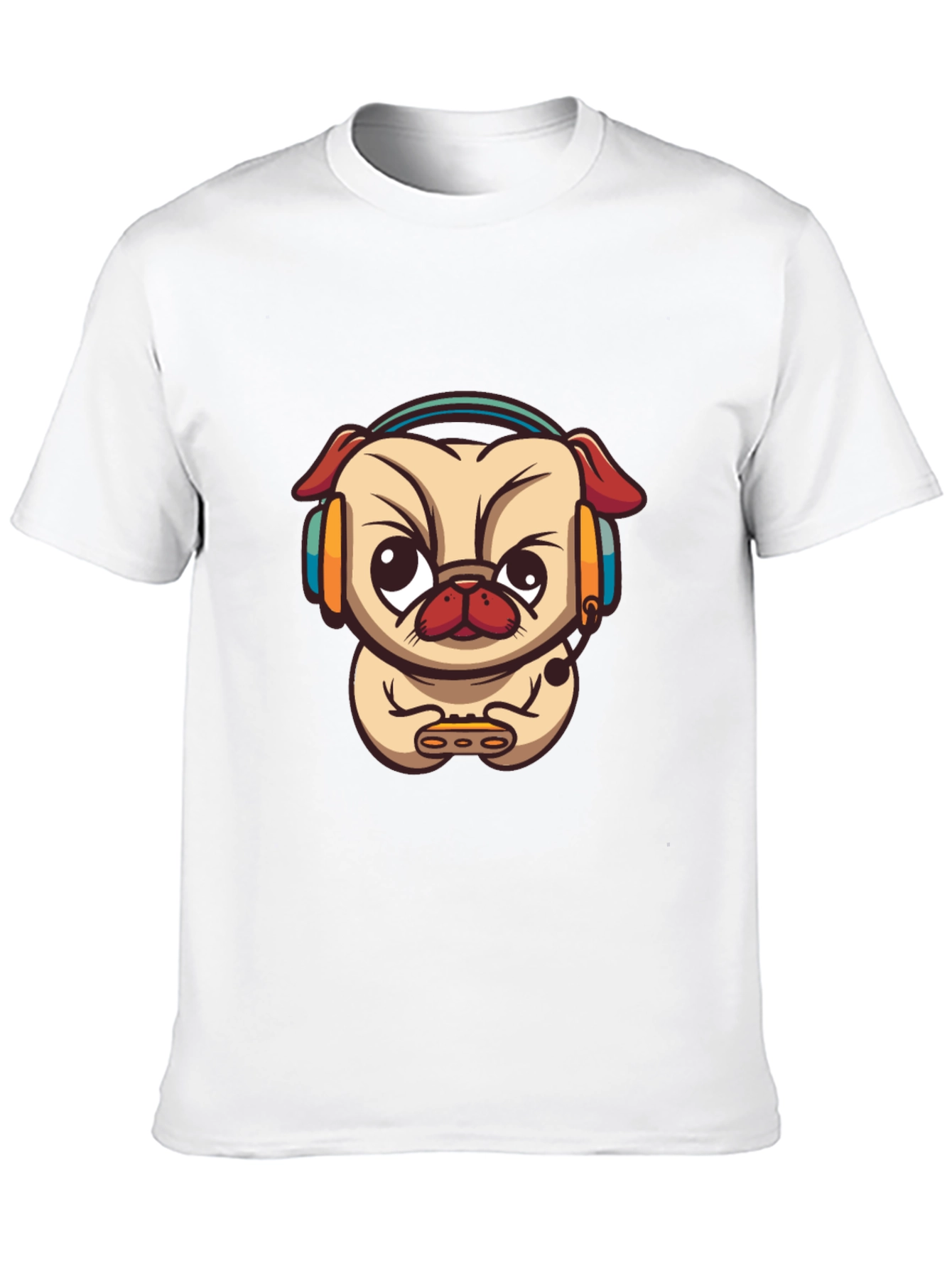 Gamer Pug Black T-Shirt
