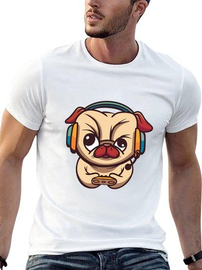 Gamer Pug Black T-Shirt