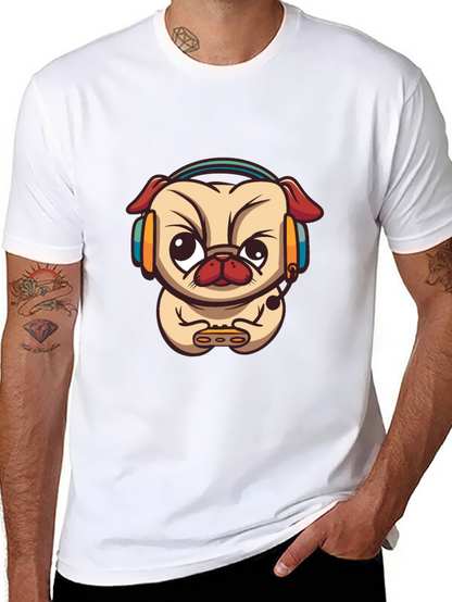 Gamer Pug Black T-Shirt
