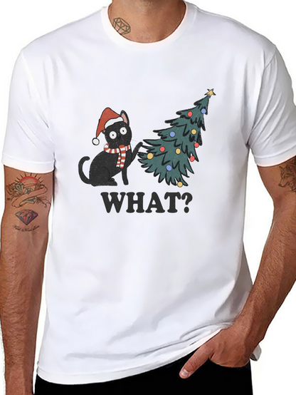 Christmas Cat T-Shirt - What? Holiday Tee