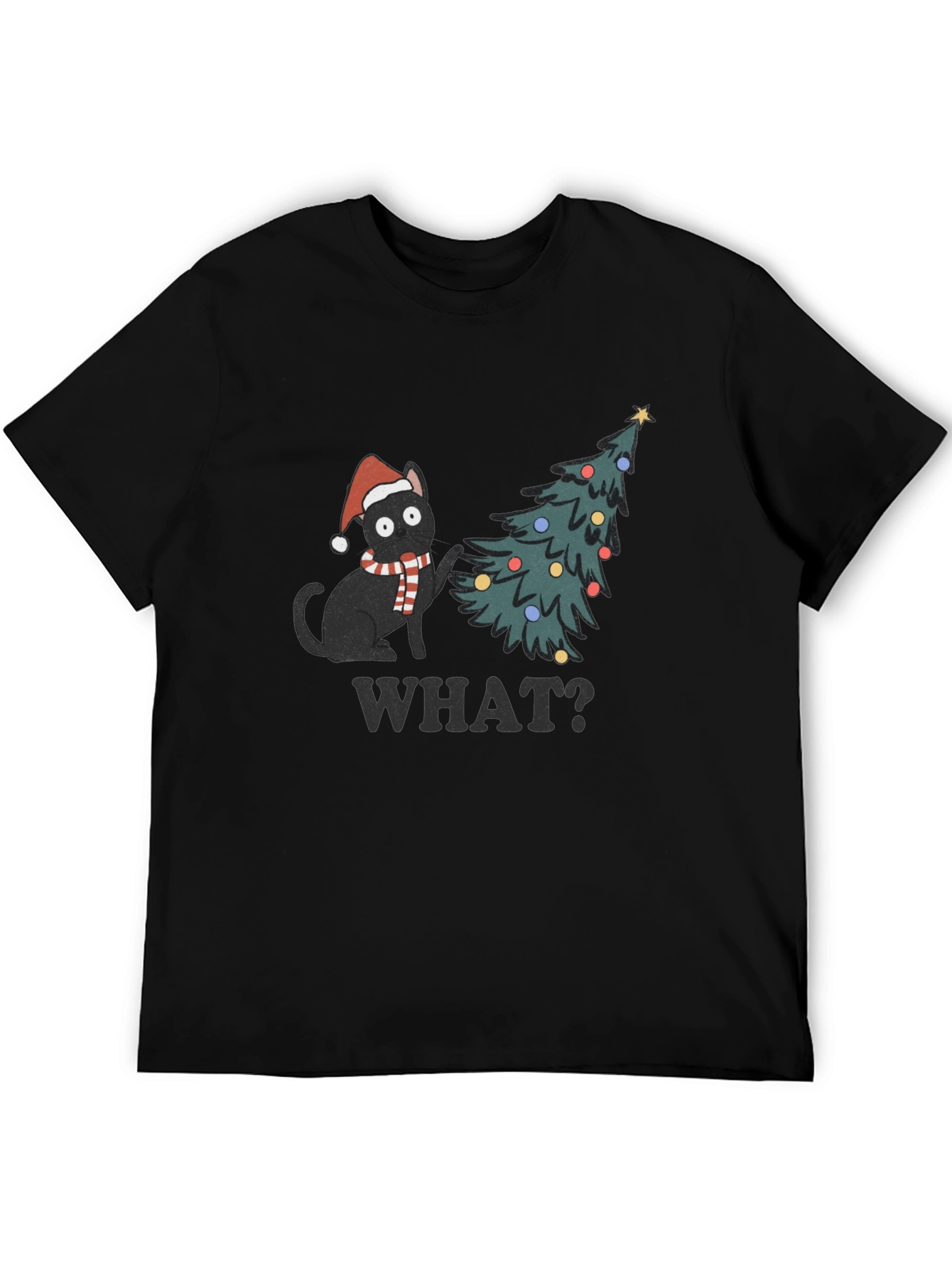 Christmas Cat T-Shirt - What? Holiday Tee