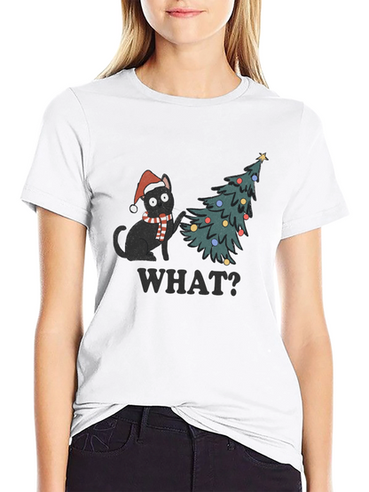 Christmas Cat T-Shirt - What? Holiday Tee