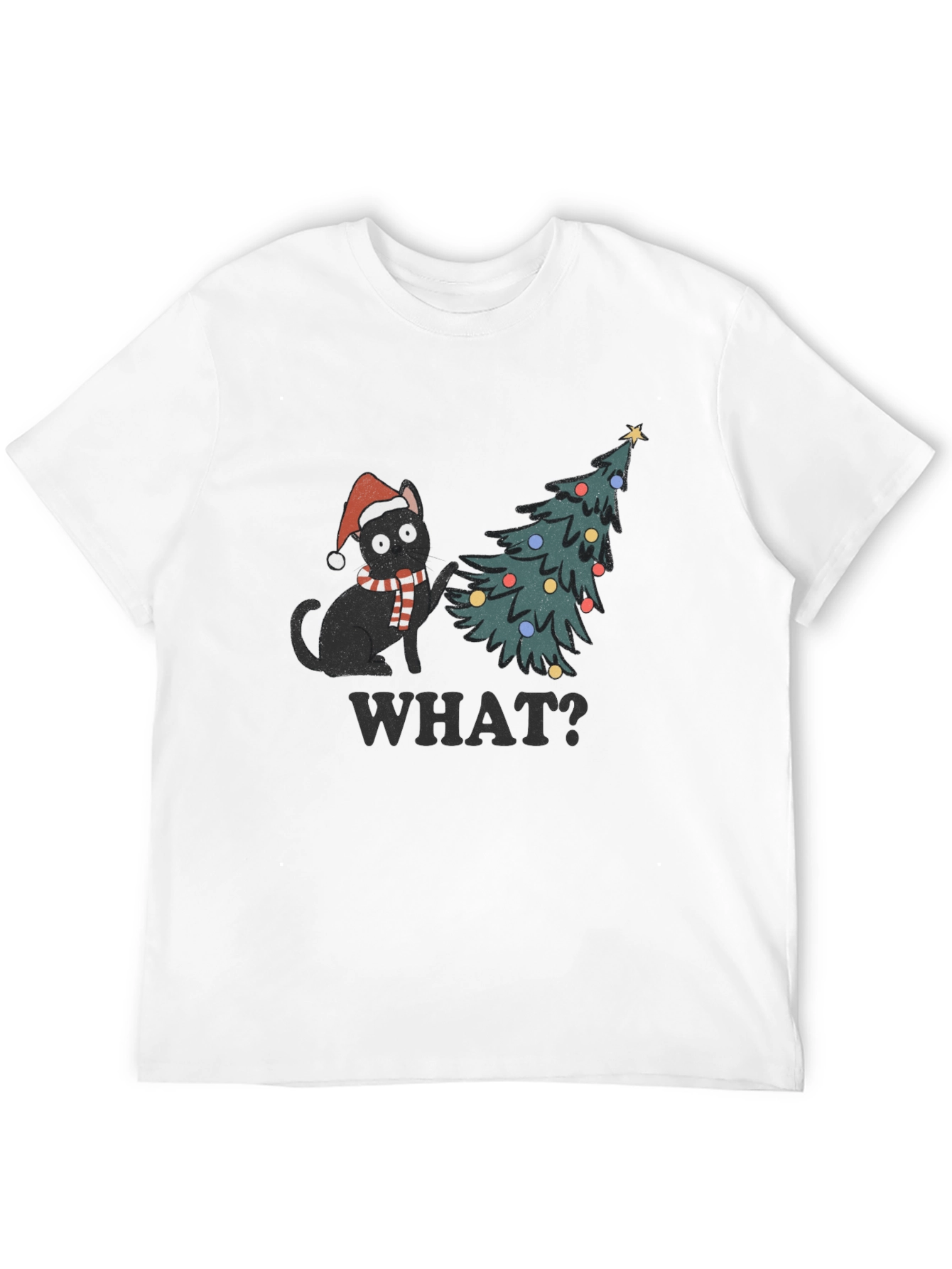 Christmas Cat T-Shirt - What? Holiday Tee
