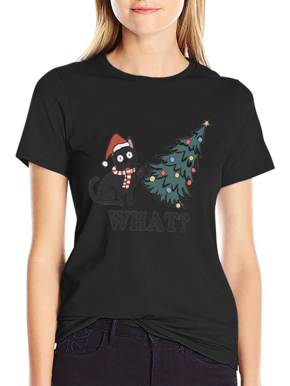 Christmas Cat T-Shirt - What? Holiday Tee