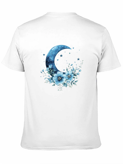 Celestial Moon Floral Graphic T-Shirt