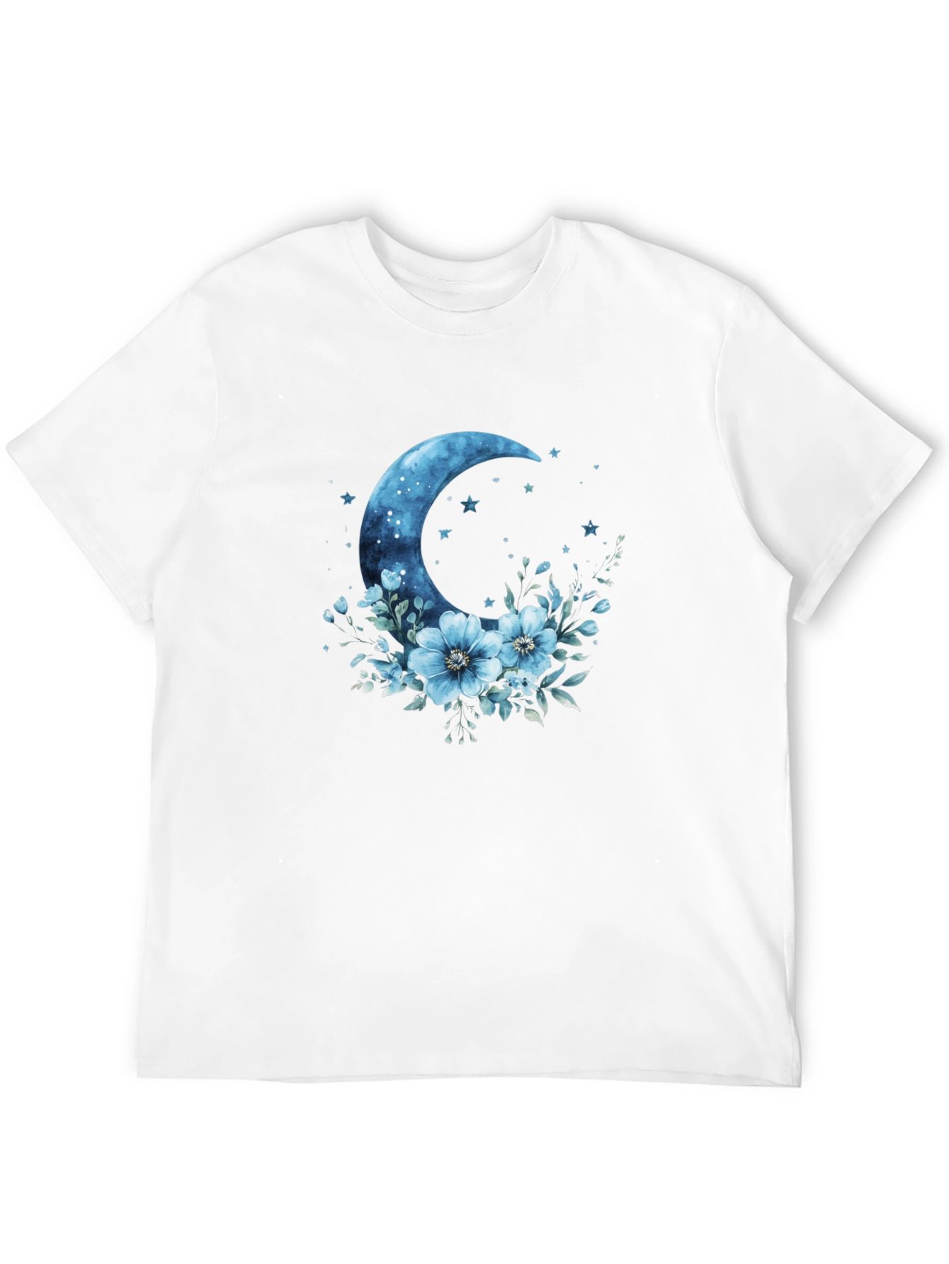 Celestial Moon Floral Graphic T-Shirt