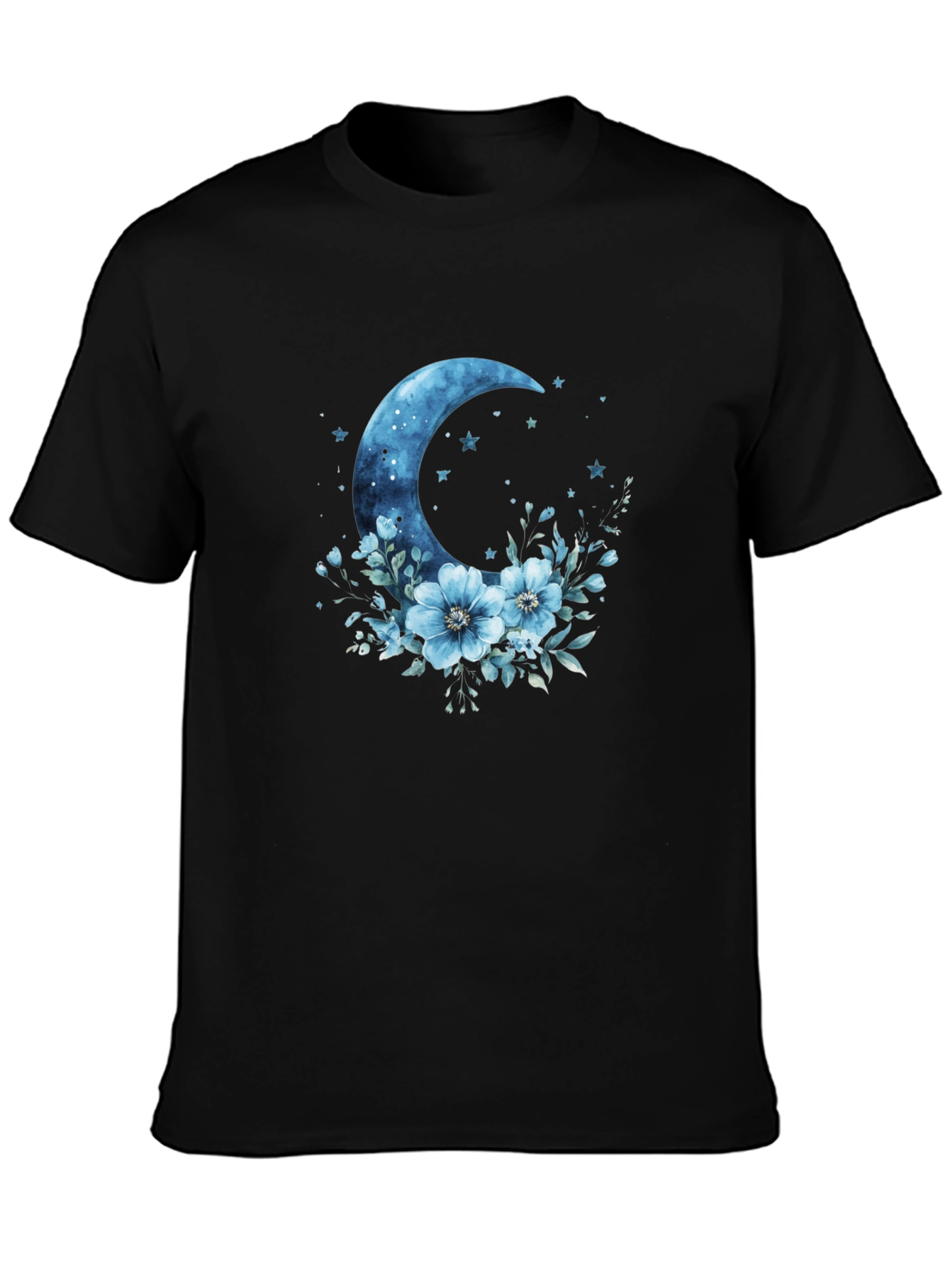 Celestial Moon Floral Graphic T-Shirt