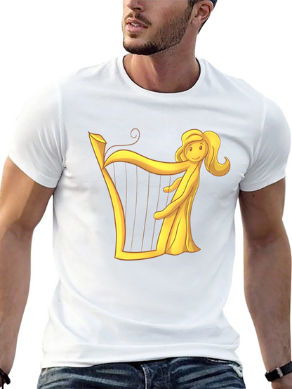 Harp Woman Graphic Black T-Shirt