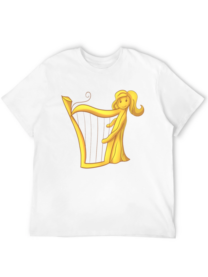 Harp Woman Graphic Black T-Shirt