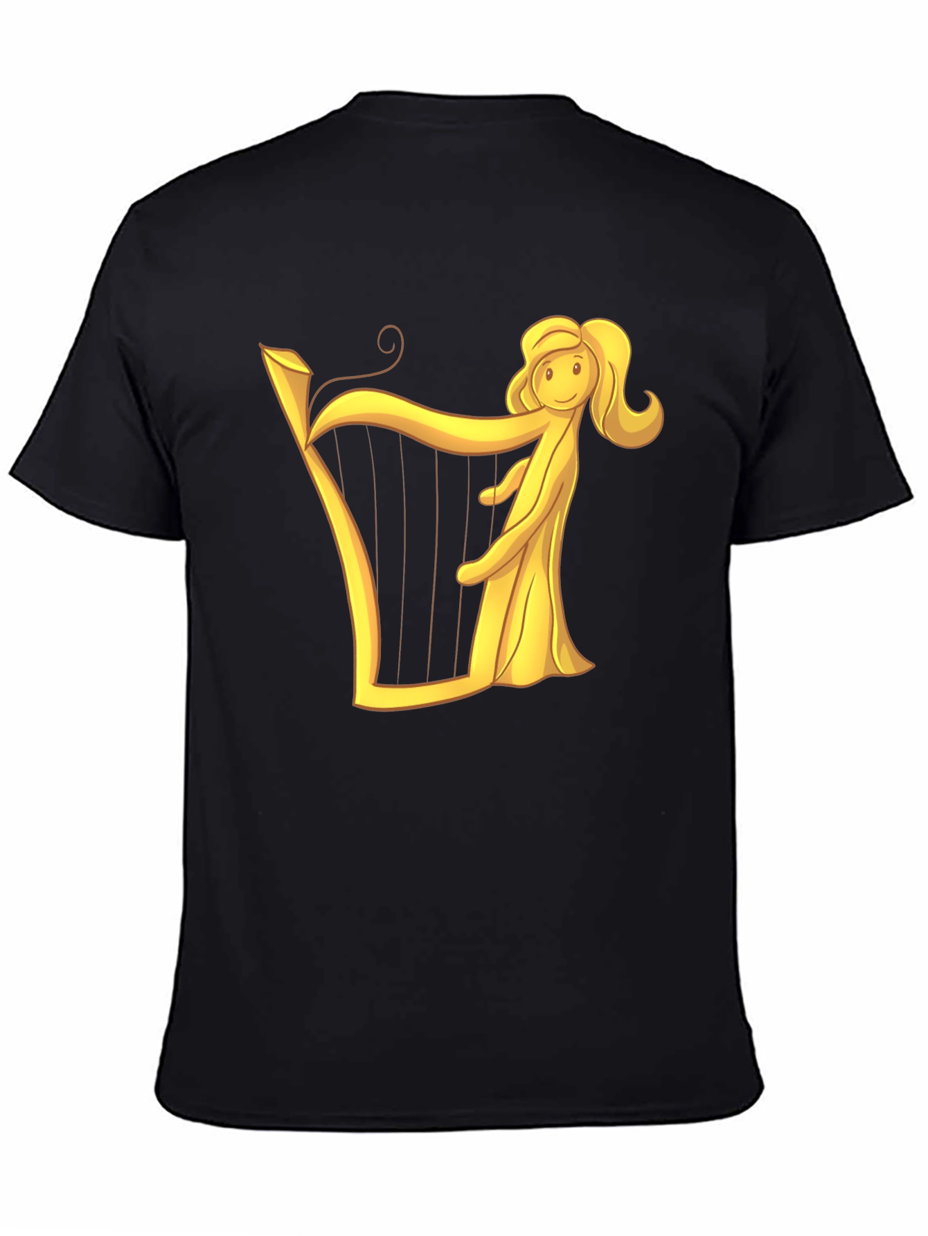 Harp Woman Graphic Black T-Shirt