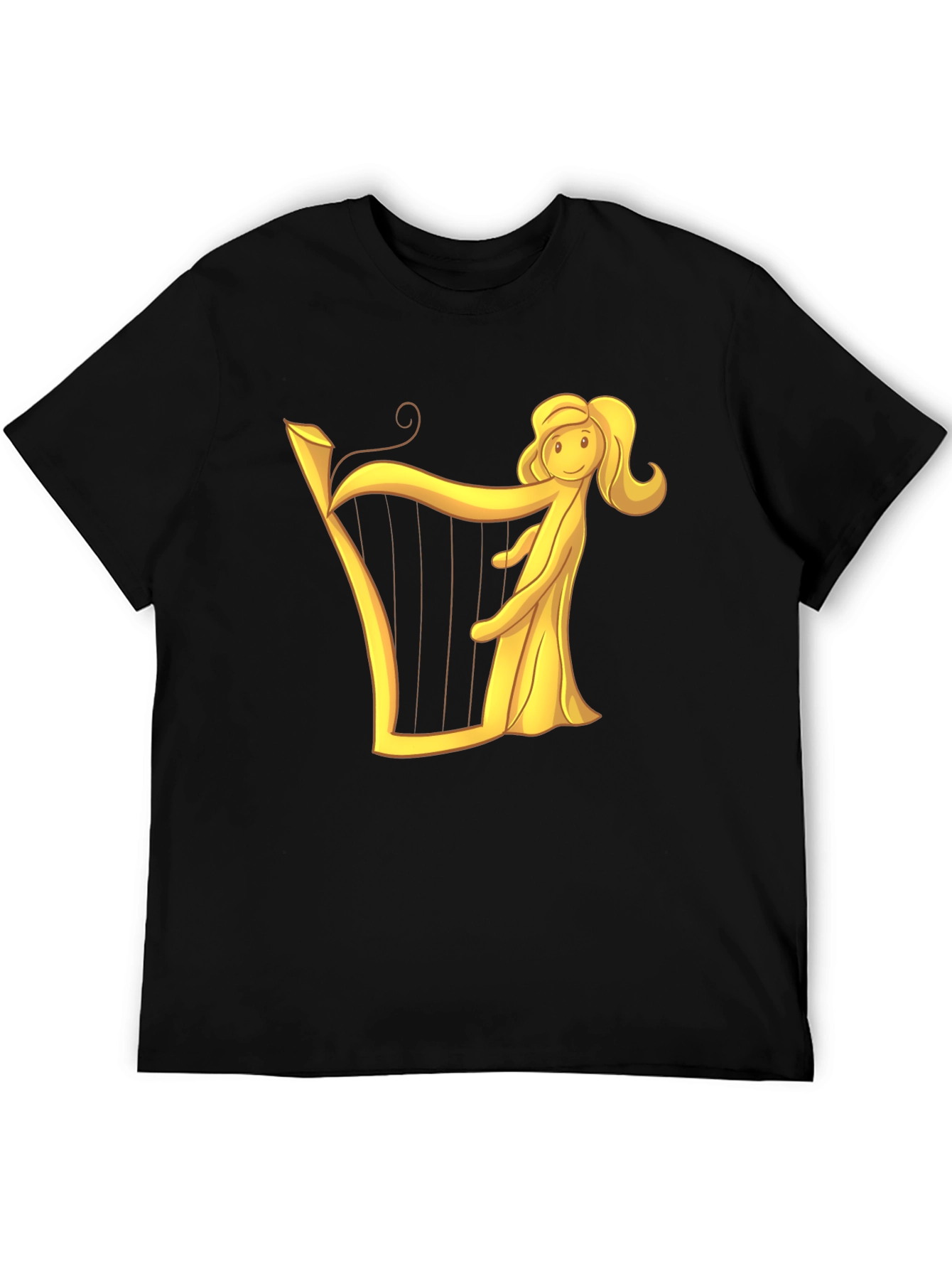 Harp Woman Graphic Black T-Shirt