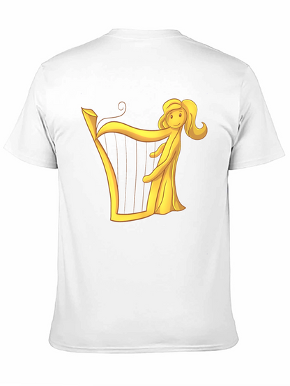 Harp Woman Graphic Black T-Shirt