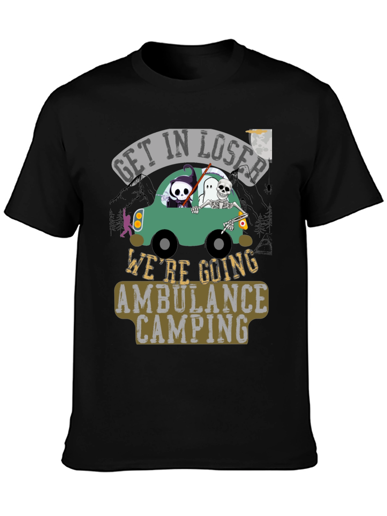 Get in Loser Ambulance Camping Graphic Tee