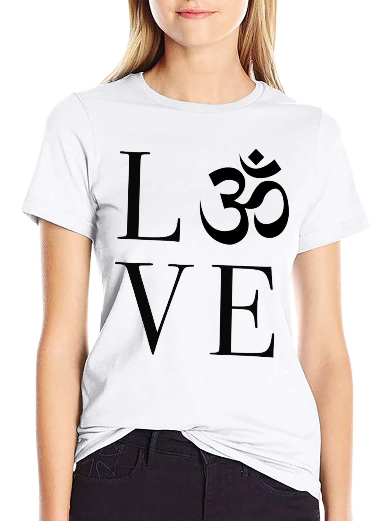 Love & Om Graphic Black T-Shirt
