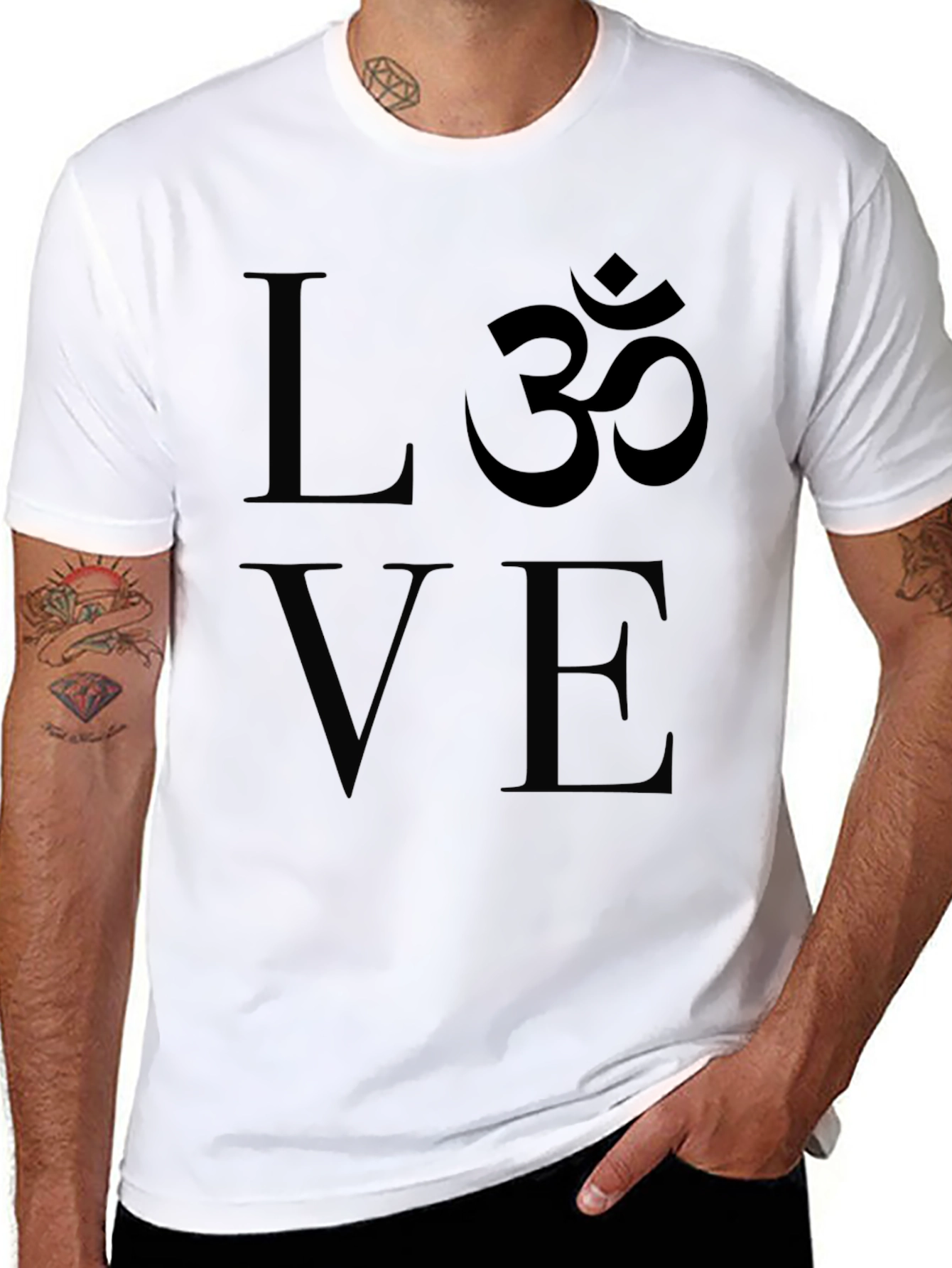Love & Om Graphic Black T-Shirt