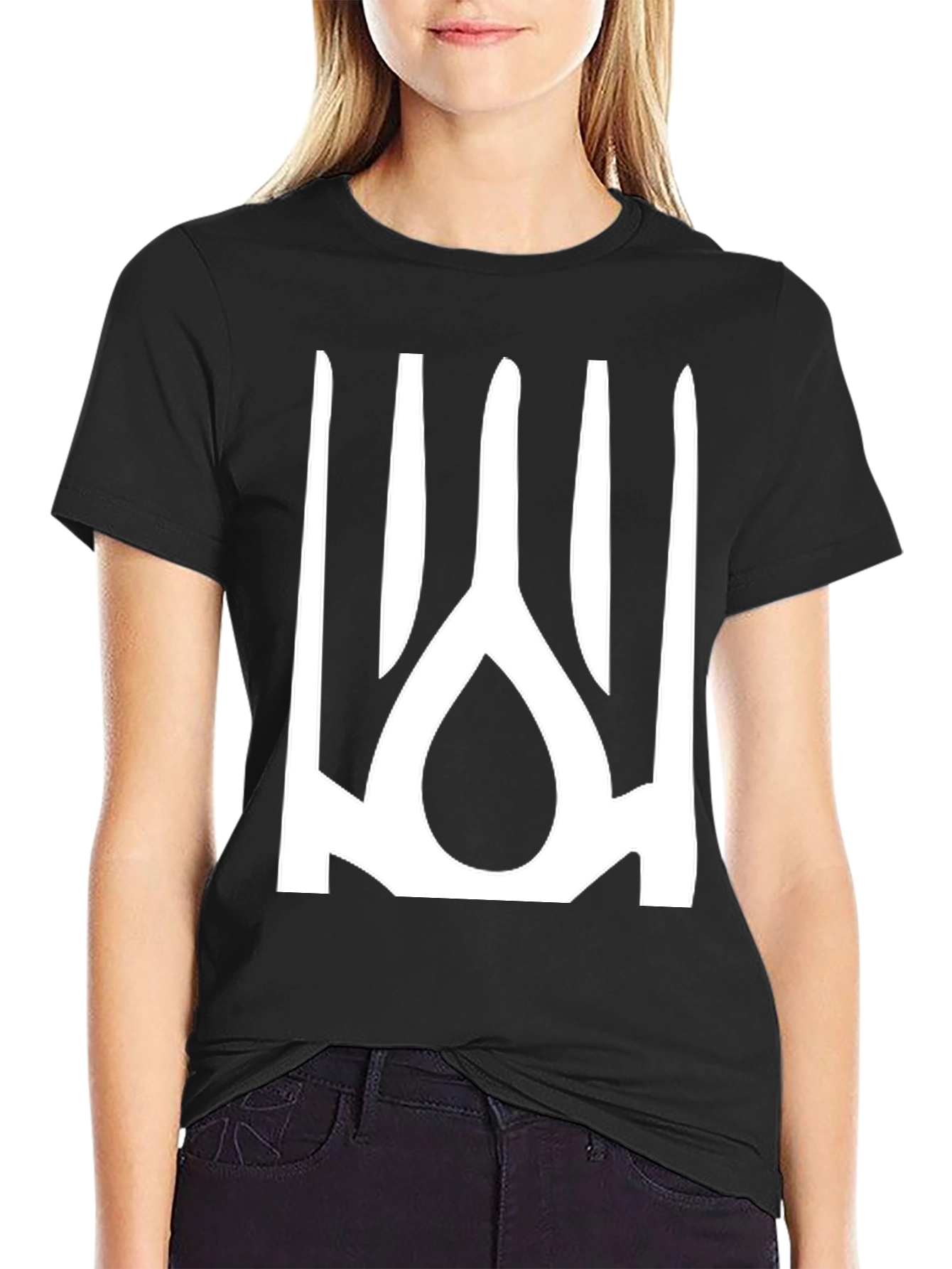 Ukrainian Trident T-Shirt - Black Cotton Blend Tee