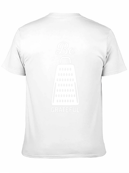 Be Grateful Cheese Grater Graphic T-Shirt - Black