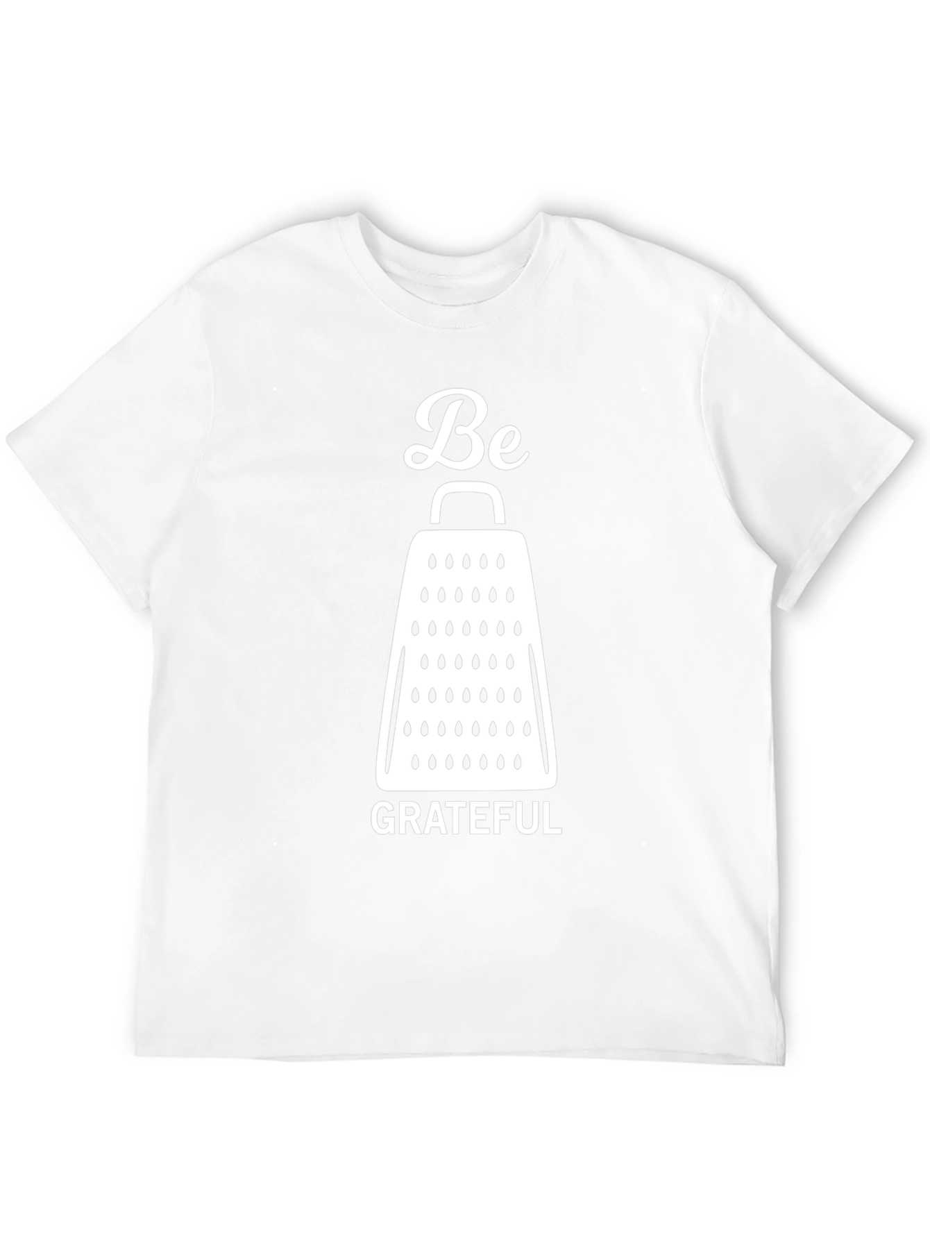 Be Grateful Cheese Grater Graphic T-Shirt - Black