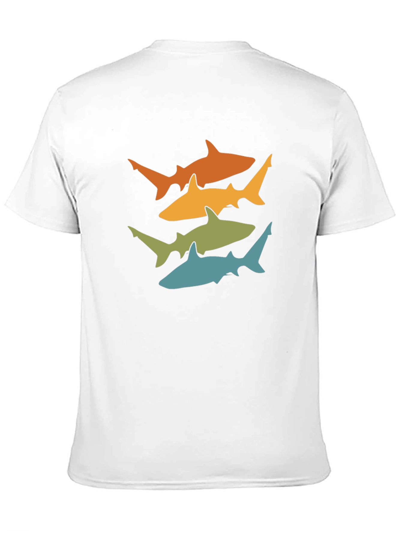 Retro Shark Tee - Black Cotton Graphic T-Shirt