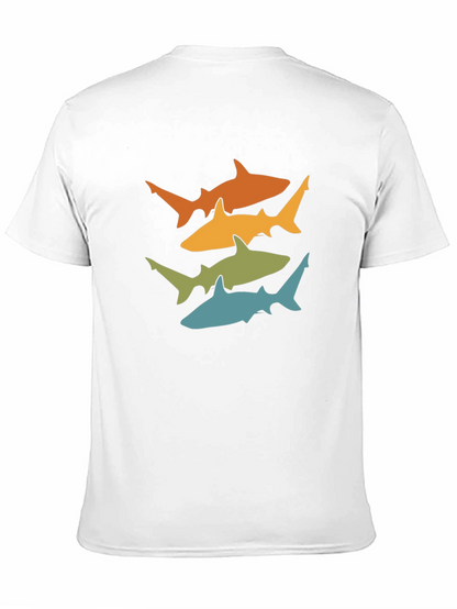 Retro Shark Tee - Black Cotton Graphic T-Shirt