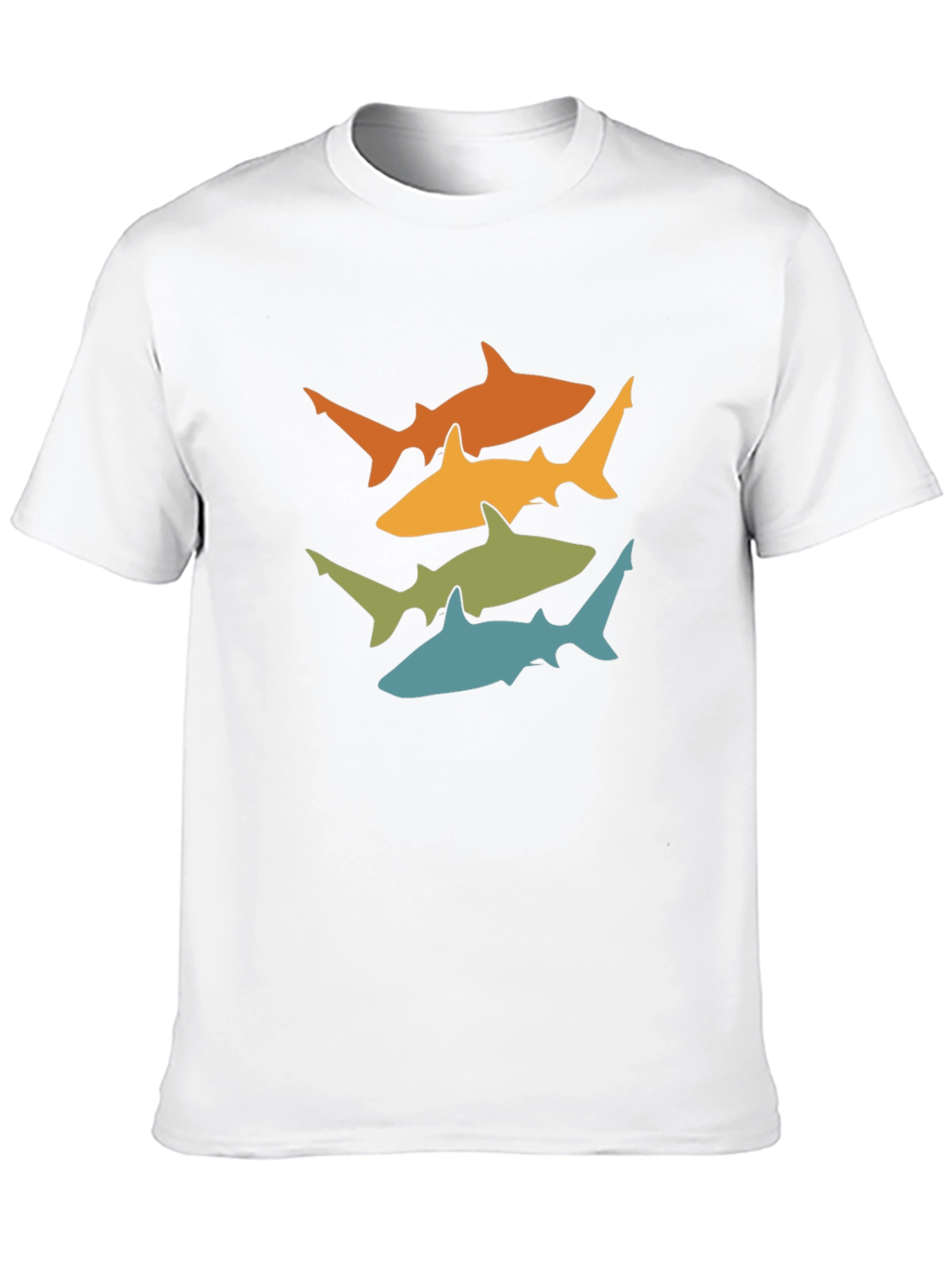 Retro Shark Tee - Black Cotton Graphic T-Shirt