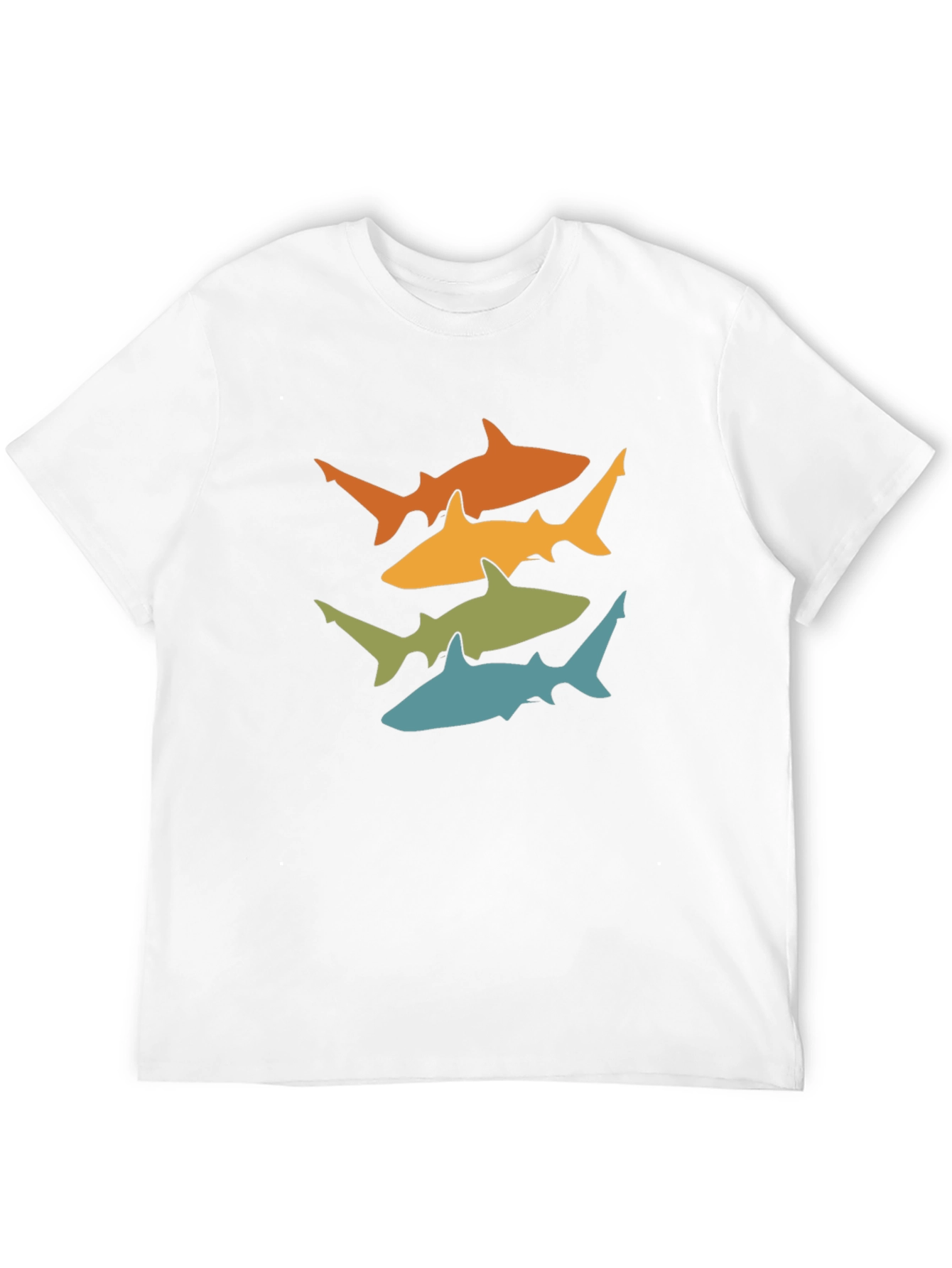 Retro Shark Tee - Black Cotton Graphic T-Shirt