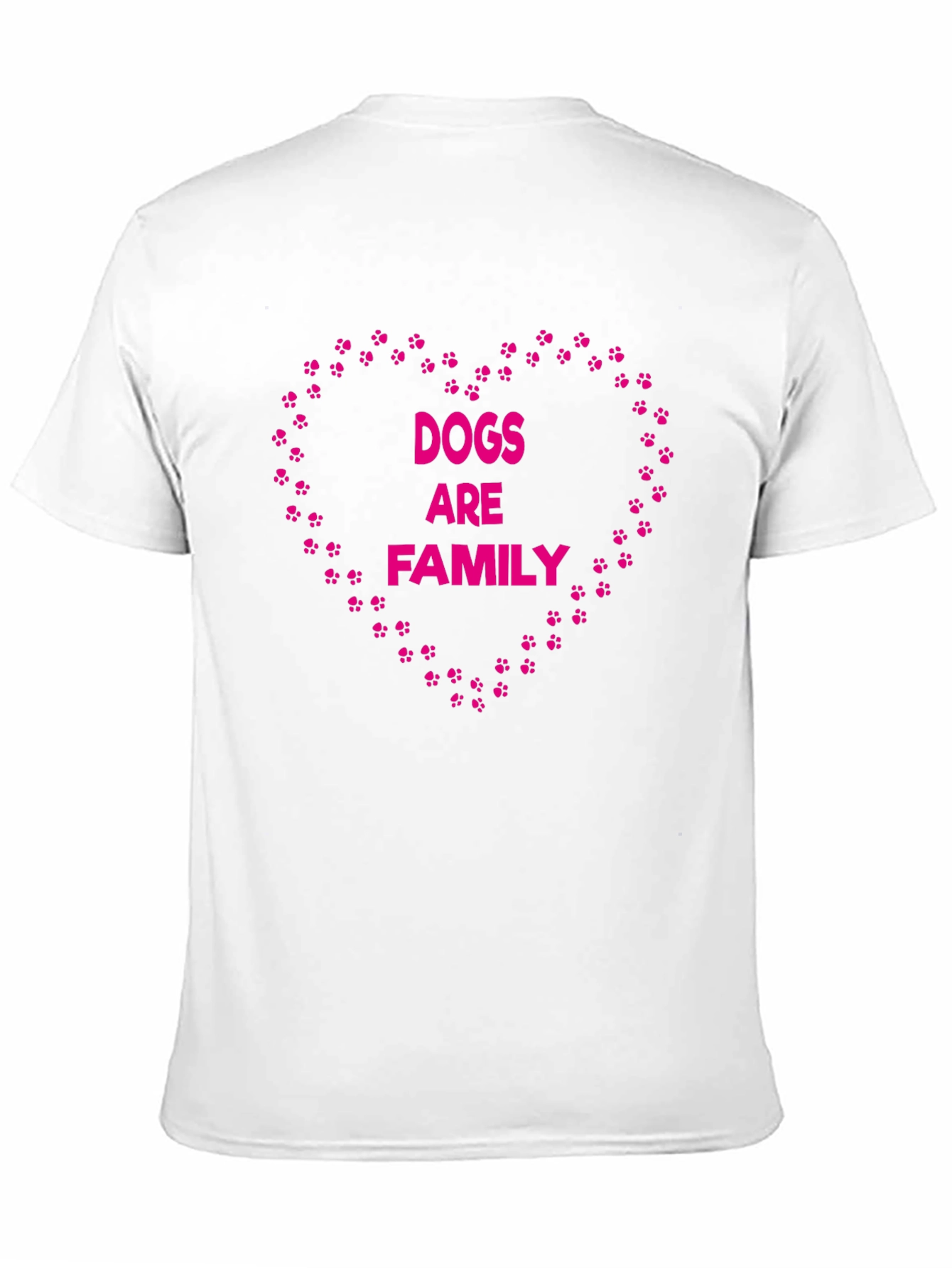 Dogs Are Family Paw Print Heart Black T-Shirt