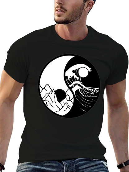 Yin Yang Mountain Wave Graphic Tee