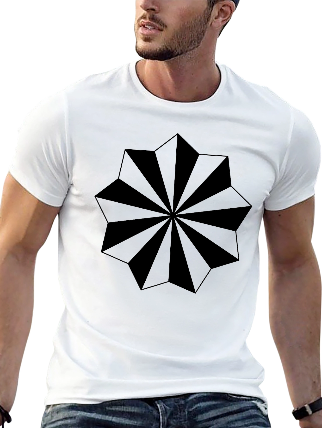 Geometric Starburst Graphic T-Shirt