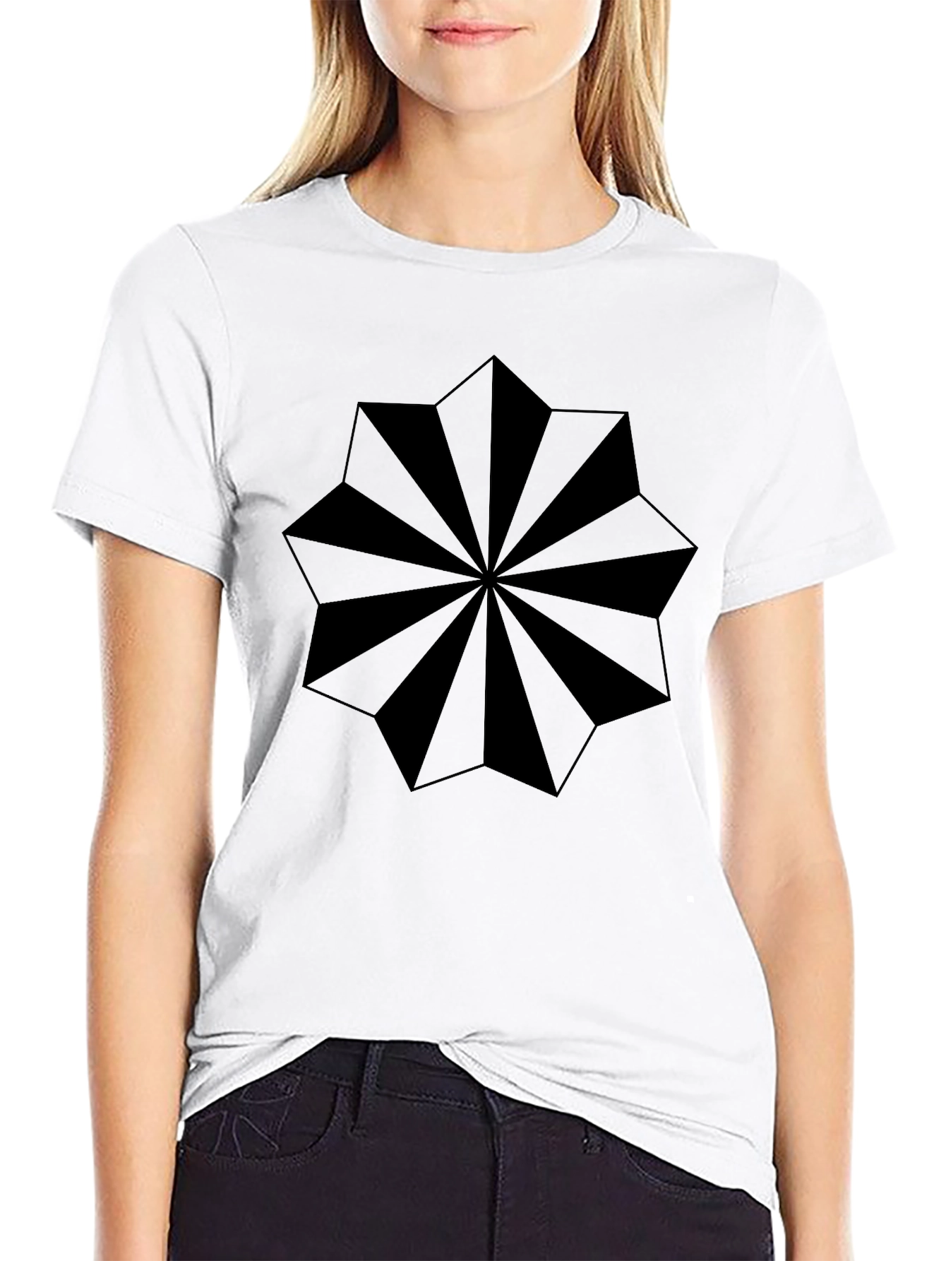 Geometric Starburst Graphic T-Shirt