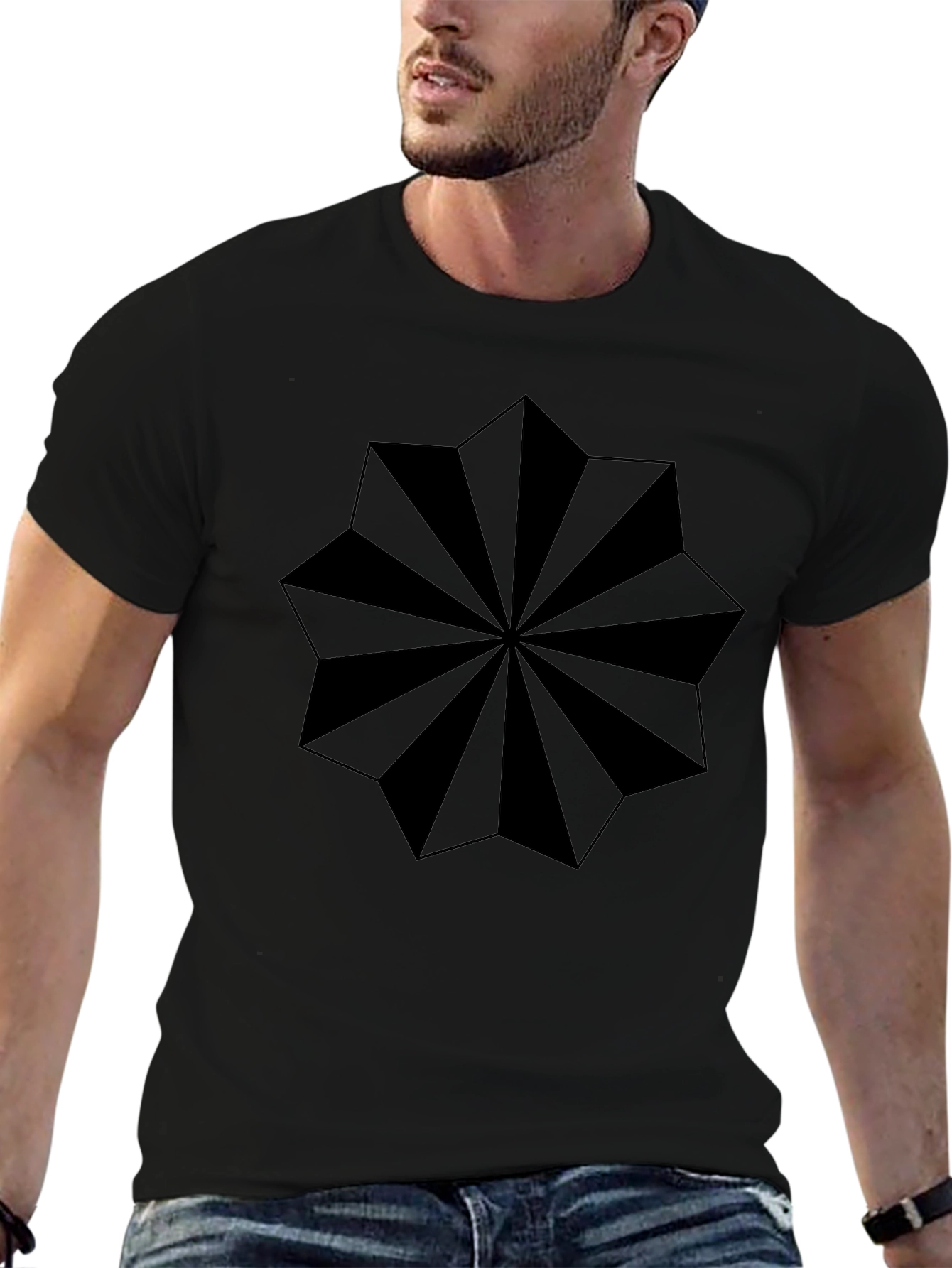 Geometric Starburst Graphic T-Shirt