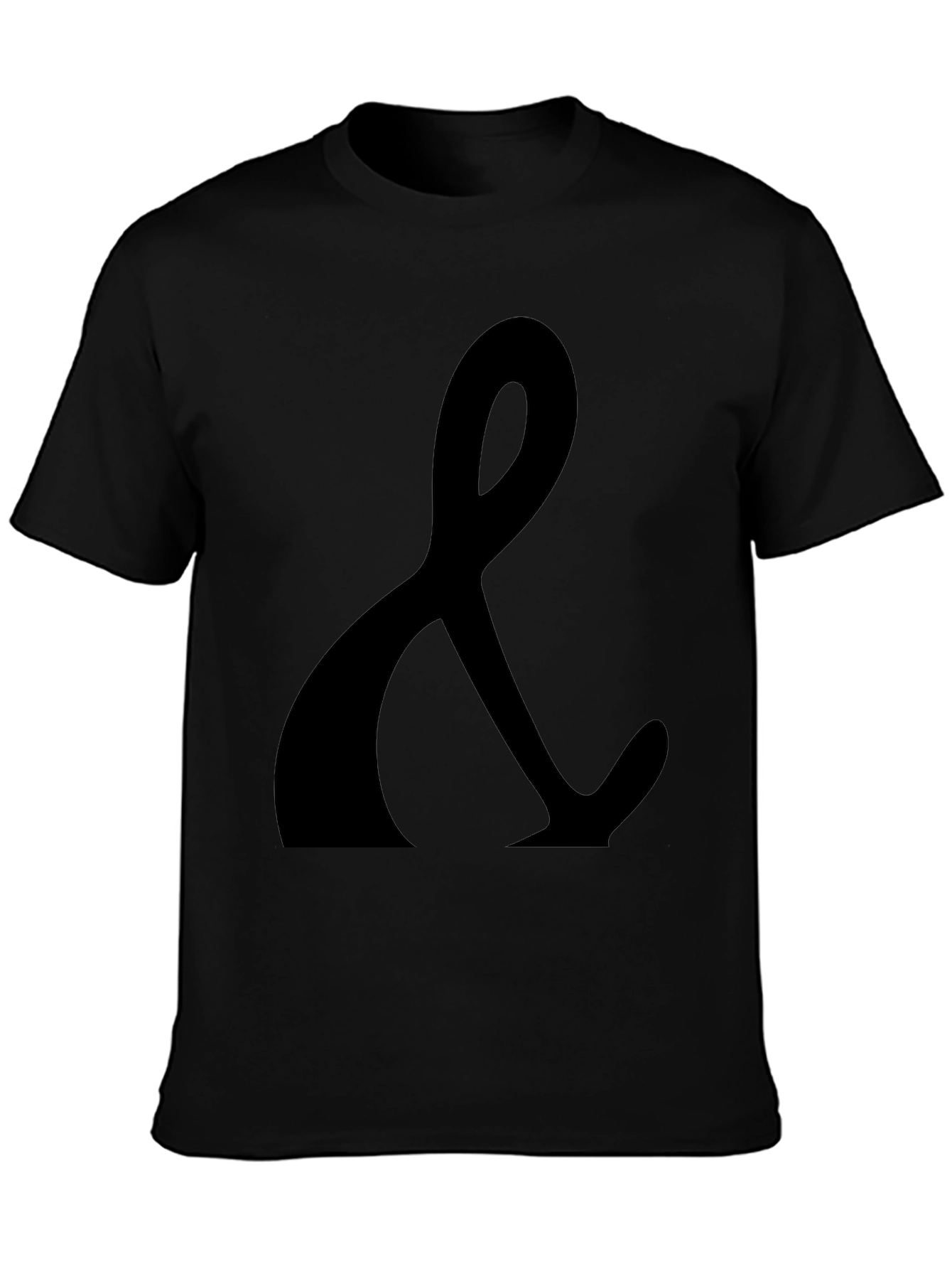 Black T-Shirt with Ampersand Print - Casual Style