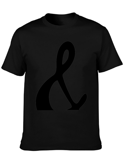 Black T-Shirt with Ampersand Print - Casual Style