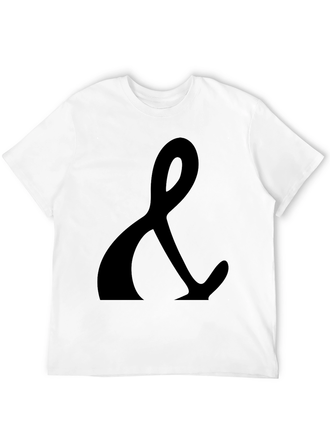 Black T-Shirt with Ampersand Print - Casual Style