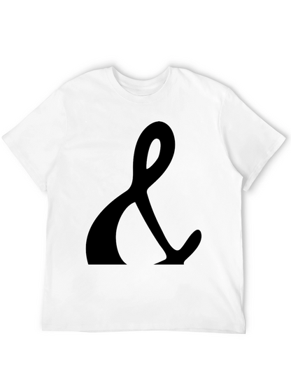 Black T-Shirt with Ampersand Print - Casual Style