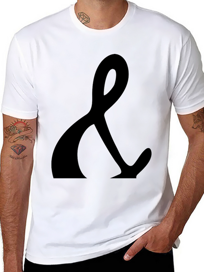 Black T-Shirt with Ampersand Print - Casual Style
