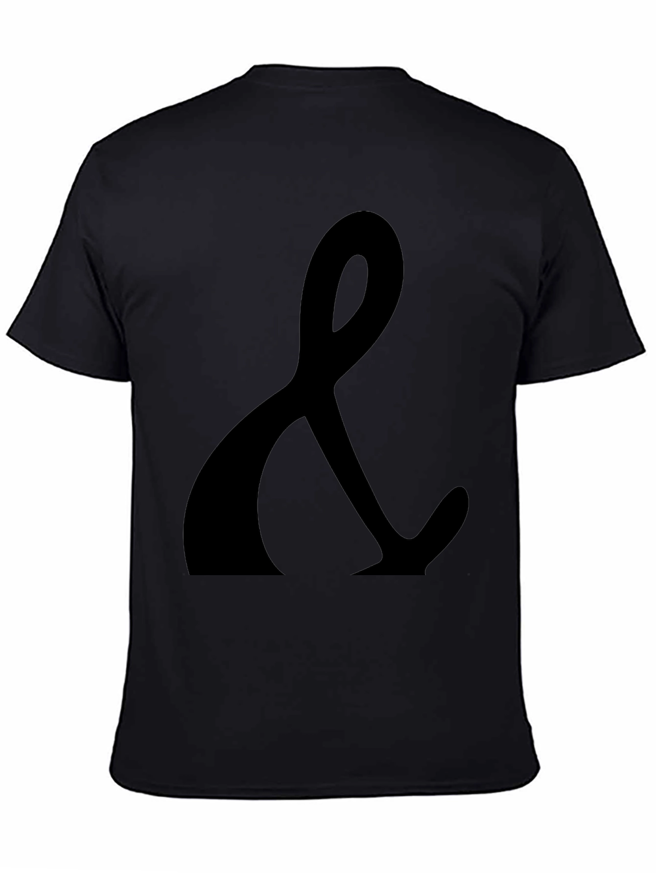 Black T-Shirt with Ampersand Print - Casual Style
