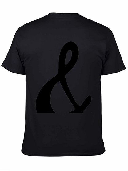 Black T-Shirt with Ampersand Print - Casual Style