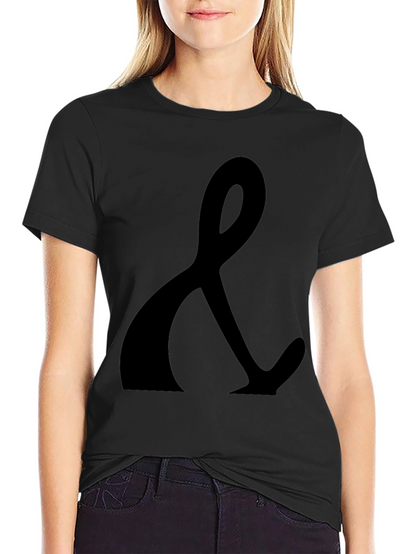 Black T-Shirt with Ampersand Print - Casual Style