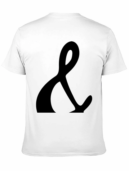 Black T-Shirt with Ampersand Print - Casual Style