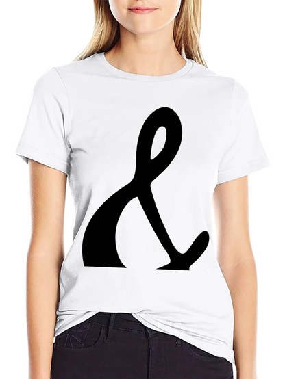 Black T-Shirt with Ampersand Print - Casual Style