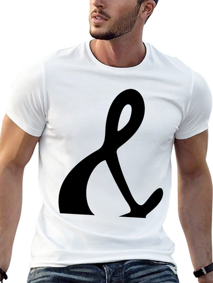 Black T-Shirt with Ampersand Print - Casual Style